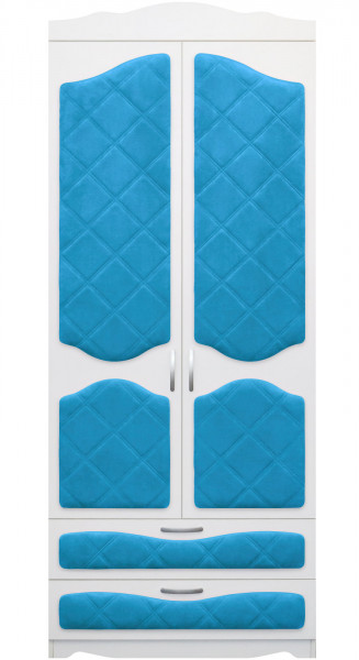 Шкаф 2-х створчатый с ящиками серии Иллюзия 84 Ярко-голубой в Шарыпово - sharypovo.mebel54.com | фото
