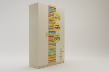 Шкаф 3-х створчатый с ящиками Клаксон (Бежевый/корпус Клен) в Шарыпово - sharypovo.mebel54.com | фото