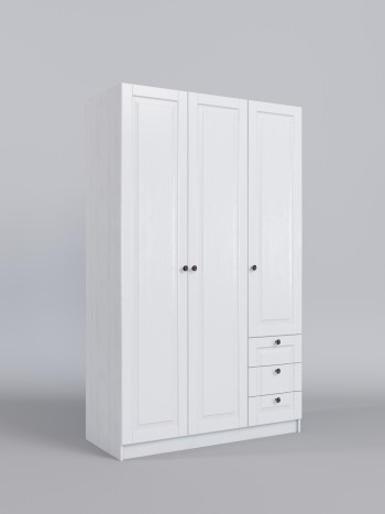 Шкаф 3-х створчатый с ящиками Классика (Белый/корпус Выбеленное дерево) в Шарыпово - sharypovo.mebel54.com | фото