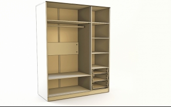 Шкаф 3-х створчатый с ящиками Скай (Синий/Белый/корпус Клен) в Шарыпово - sharypovo.mebel54.com | фото