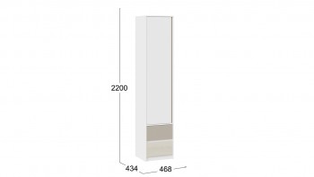Шкаф для белья комбинированный «Сканди» Дуб Гарден/Белый/Глиняный серый в Шарыпово - sharypovo.mebel54.com | фото