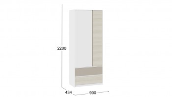 Шкаф для одежды комбинированный «Сканди» Дуб Гарден/Белый/Глиняный серый в Шарыпово - sharypovo.mebel54.com | фото
