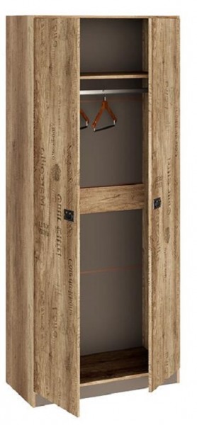 Шкаф для одежды «Пилигрим» (Дуб Каньон светлый, Фон серый) в Шарыпово - sharypovo.mebel54.com | фото