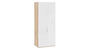 Шкаф для одежды с 2 глухими дверями «Эмбер» Яблоня Беллуно/Белый глянец в Шарыпово - sharypovo.mebel54.com | фото