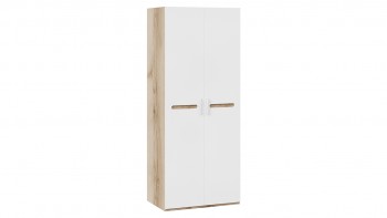 Шкаф для одежды с 2-мя дверями «Фьюжн» Дуб Делано/Белый глянец в Шарыпово - sharypovo.mebel54.com | фото