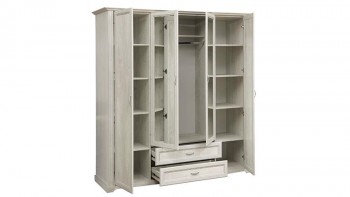 Шкаф для одежды "Сохо" (бетон пайн белый/2 ящика/зеркало) в Шарыпово - sharypovo.mebel54.com | фото