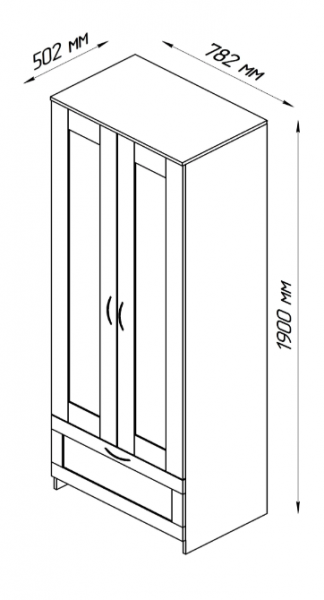 Шкаф двухдверный Сириус с 1 ящиком белый в Шарыпово - sharypovo.mebel54.com | фото