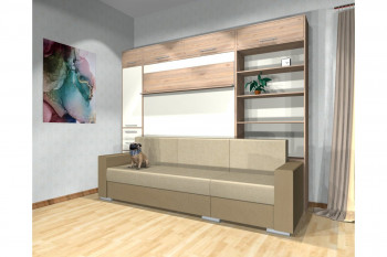 Шкаф-кровать с диваном Каролина в Шарыпово - sharypovo.mebel54.com | фото