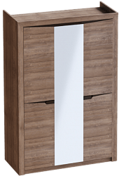 Шкаф трехдверный Соренто Дуб стирлинг/Кофе структурный матовый в Шарыпово - sharypovo.mebel54.com | фото