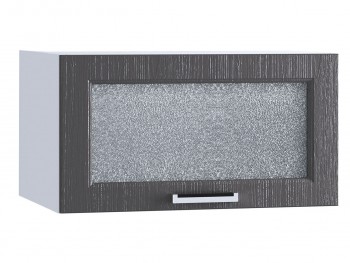 Шкаф верхний горизонтальный со стеклом 610, ШВГС 610 (Клен серый/корпус белый) в Шарыпово - sharypovo.mebel54.com | фото