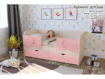 Соня Кровать детская 2 ящика 1.6 Розовый глянец в Шарыпово - sharypovo.mebel54.com | фото