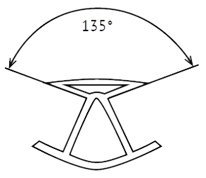 Угол 135* для цоколя универсальный, h=150мм (Белый матовый) в Шарыпово - sharypovo.mebel54.com | фото
