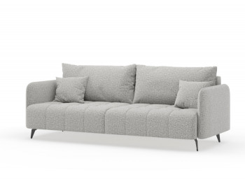 Валериан диван трёхместный прямой Светло-серый, ткань RICO FLEX 108 в Шарыпово - sharypovo.mebel54.com | фото